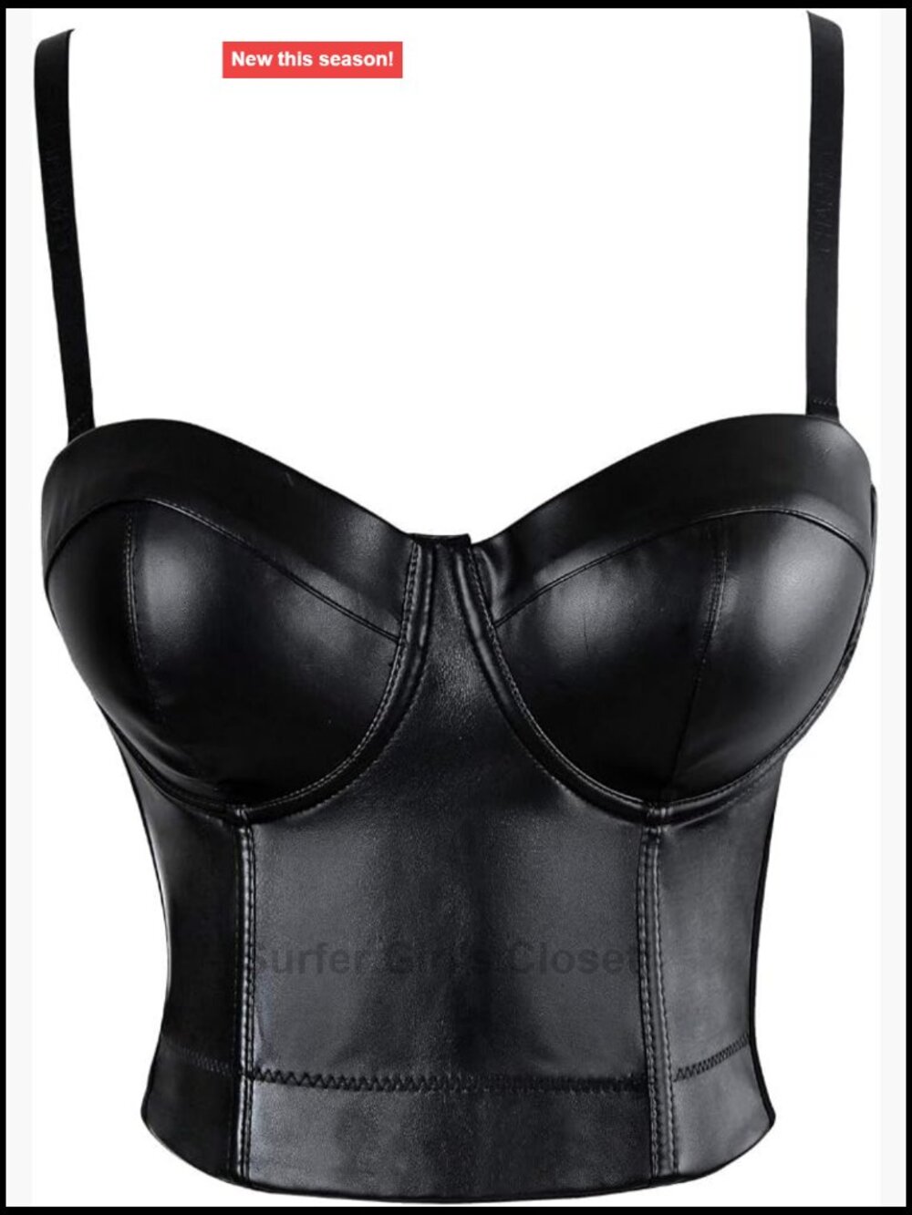 Faux Leather Bustier Crop Top Underwire Padded Corset